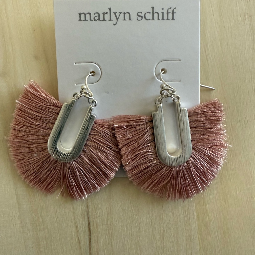 Marlyn Schiff Blush Fringe Earrings